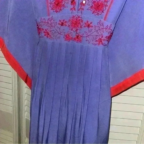 Megan Park England Silk Dress Womens Size 2 Intricate Beading Detail - Picture 3 of 5